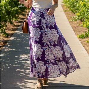 Lucy Love Purple Floral Maxi Skirt-Size Small-NWT
